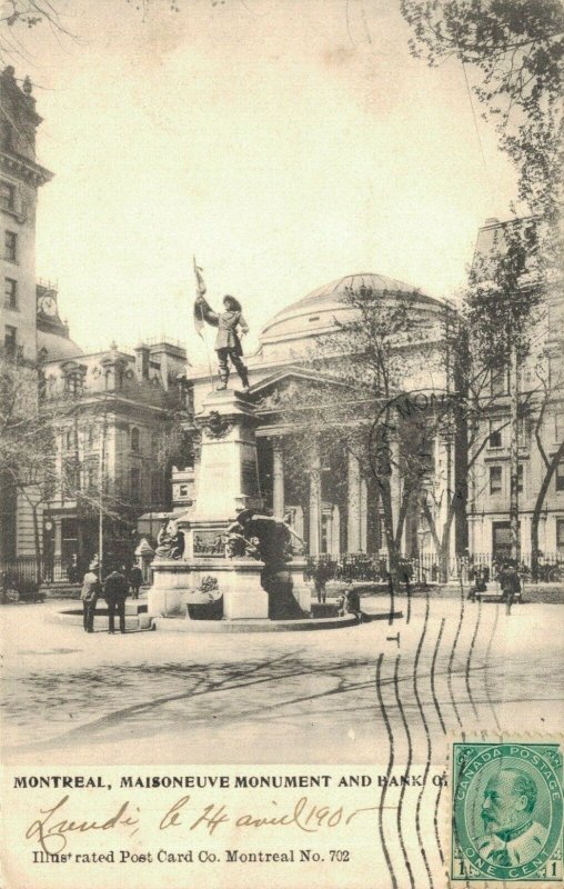 Canada Montreal Maisonneuve Monument And Bank of Montreal 04.01