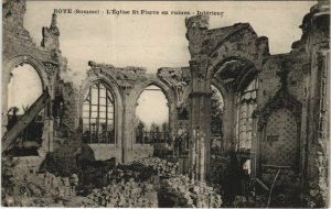 CPA Guerre Military ROYE Eglise St-Pierre en ruines (807151)