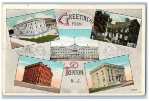 Trenton New Jersey NJ Postcard Greetings Landmarks Multi-View c1920's Vintage