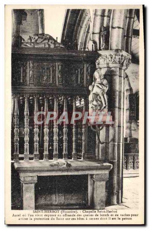 Postcard Old Saint Herbot Finistere Chapelle Saint Herbot Altar or has just d...