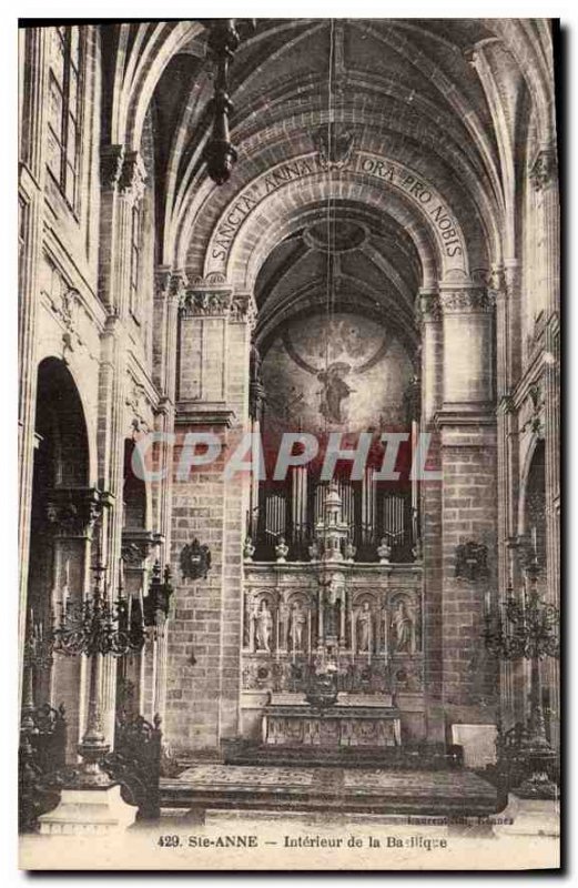 Postcard Old St. Anne Interior of the Basilica Organ