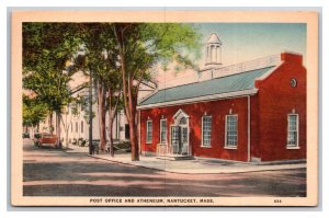Post Office Building And Athenium Nantucket Massachusetts MA UNP WB Postcard Y13