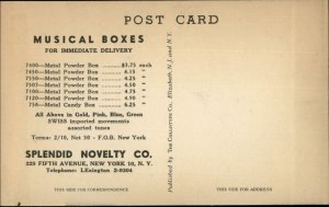 Fifth Ave New York City Music Boxes Splendid Novelty Advertising Postcard