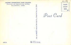 WILLIMANTIC CONNECTICUT EASTERN CT STATE COLLEGE CLASSROOM ADMIN POSTCARD c1970s