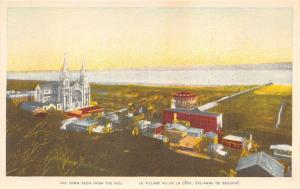 Ste-Anne De Beaupre Quebec~Le Village vu de la cote~Town View from Hill~Postcard