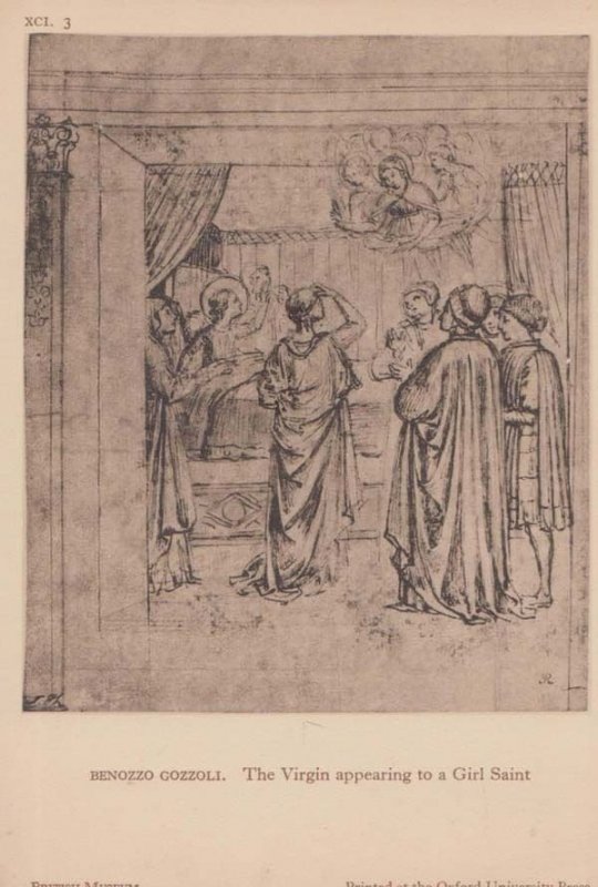 Benozzo Gozzoli The Virgin Appearing To A Girl Saint Art Museum Rare Postcard