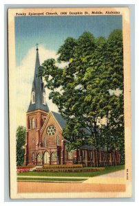 Vintage 1940's Postcard Trinity Episcopal Church 1900 Dauphin St. Mobile Alabama