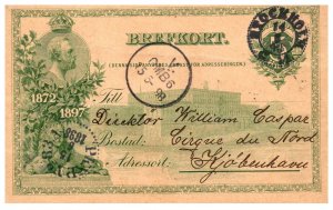 Sweden  1898 postcard cancelled brefkort