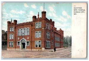 Kansas City Missouri MO Postcard Scottish Rite Temple Building Exterior 1909