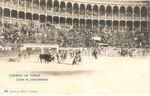 Bullfighting. Corrida de Toros. Caida al descubierto  Old vintage Spanish PC