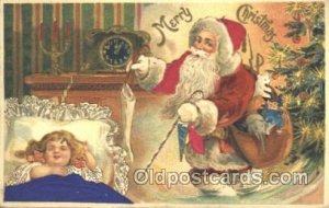 Silk Santa Claus 1908 light corner wear close to grade 2, postal used 1908