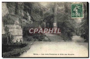 Postcard Old Nerac Three Fountains and Allee of Sighs