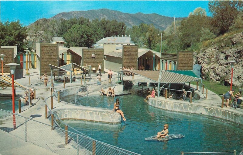 Postcard 1960s Idaho Lava Hot Springs Hot Water Pools Dexter ID24-4537