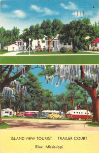 Biloxi Mississippi Island View Tourist Court Trailer Park Postcard AA44870