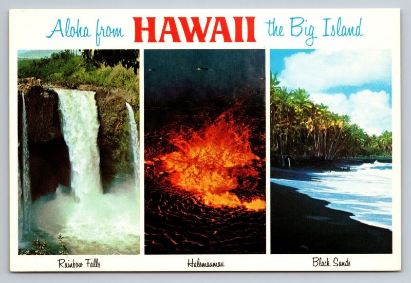 Aloha From Hawaii The Big Island Multiview Vintage Unposted Postcard