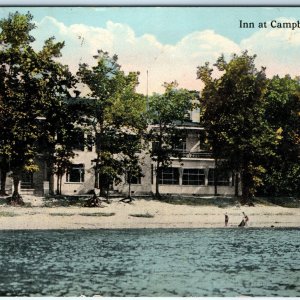 c1910s Moline, IL Campbells Inn Hotel Beach Litho Photo ILL Quad Cities IA A184