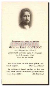 Image pious Mrs. Rene Marguerite Gourdon Ledait