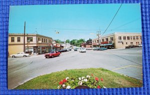 Vintage 1960's Main Street View Ford Mustang Jaffrey New Hampshire NH Postcard