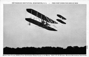 Washington DC Wright Army Plane Smithsonian Institute Vintage Postcard AA59643