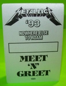 Metallica Backstage Concert Pass Original 1993 Hard Rock Heavy Metal Music