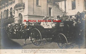 Danish Royalty, RPPC, Denmark King Frederick Queen Louise Visit Longchamp