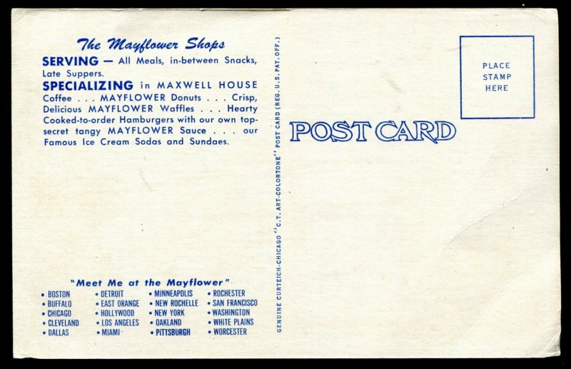 dc51 - MIAMI Florida Postcard 1940s Mayflower Shops