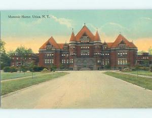 Unused Divided-Back MASONIC HOME Utica New York NY p1142