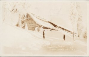 North Vancouver BC Grouse Mountain Chalet Snow Scene c1929 RPPC Postcard G71