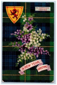 1910 New Year Greeting Purple And White Flowers Toronto Ontario Canada Postcard