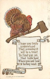 Thanksgiving, Axe Tools 1907 postal marking on front