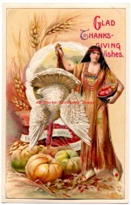 Thanksgiving, Winsch, Schmucker, Pop Out Projection Indian Woman & Turkey