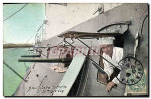 Old Postcard Army Life Marine The cock master