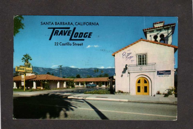 CA TraveLodge Travel Lodge Hotel Motel Santa Barbara California Postcard