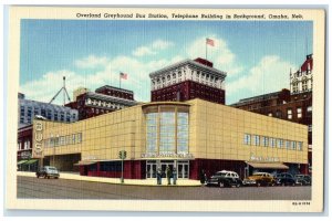 c1940 Overland Greyhound Bus Station Telephone Building Omaha Nebraska Postcard