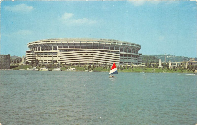 Pittsburgh Pennsylvania 1960s Postcard Three Rivers Stadium Pirates Steelers