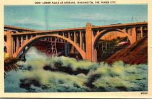 Washington Spokane The Lower Falls 1949