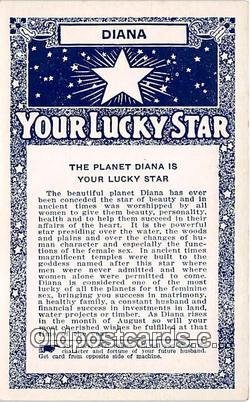 Diana, Lucky Star Non Postcard Backing unused