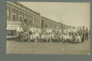 Interior SOUTH DAKOTA RPPC c1920 FORD DEALERS DEPOT Train Station TOUR Minnesota