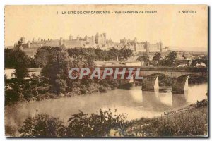 Old Postcard La Cite Carcassonne Vue Generale West