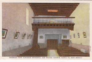 New Mexico Santa Fe San Miguel Church Interior View Towards Entrance