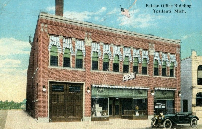 Vintage Edison Office Building, Ypsilanti, Mich. Postcard P174 