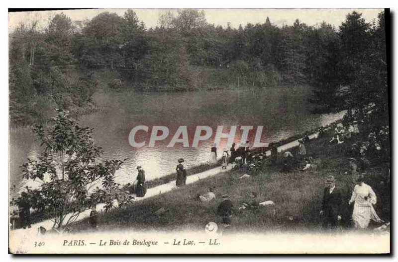 Old Postcard Paris Bois de Boulogne Lake