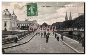 Old Postcard Quimper New Boulevard Theater