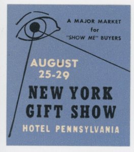 1930s-40s New York Gift Show Hotel Pennsylvania Poster Stamp F224