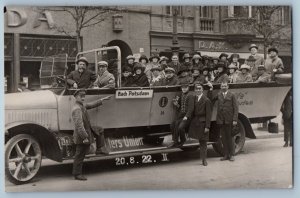Germany Postcard Elite Sightseeing Tours Nach Potsdam c1910 RPPC Photo