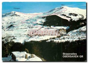 Postcard Modern Skiparadies Obersaxen