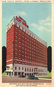 Sam Davis Hotel Commerce Rooms Nashville Tennessee Vintage Postcard 1940's