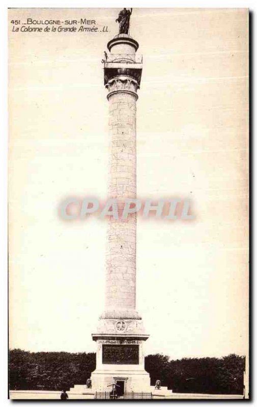 Old Postcard Boulogne sur Mer Column of La Grande Armee