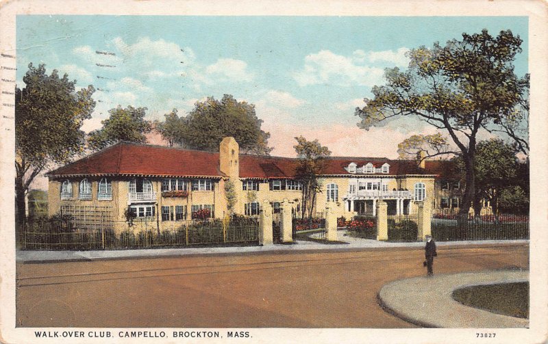 Walk Over Club, Campello, Brockton, Massachusetts, Early Postcard, Used in 1926