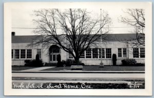 c1940's High School Sweet Home Oregon OR Christian RPPC Photo Vintage Postcard